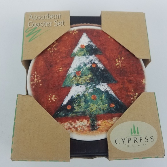 Cypress Home Other - New Christmas Holiday Absorbent Coaster Set of 4